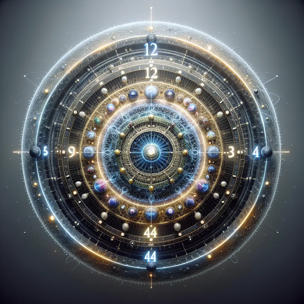 Imagen de un reloj digital marcando 12:44, simbolizando armonía y conexión espiritual.
