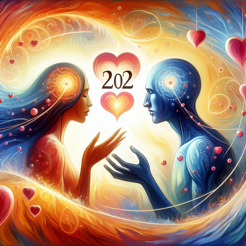 Significado del número 202 en el amor y las almas gemelas representado en una imagen conceptual.