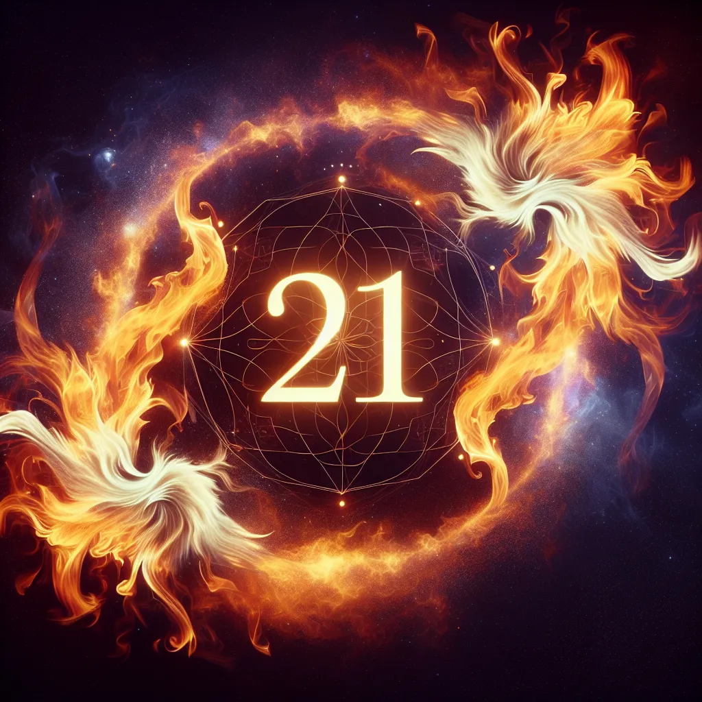 Imagen ilustrativa para simbolizar la conexión divina entre llamas gemelas a través del número 21.