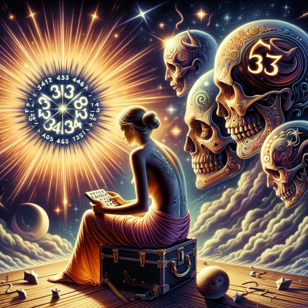 Imagen ilustrativa con números simbólicos de la numerología, representando mensajes reveladores tras una ruptura: 333, 444, 555.