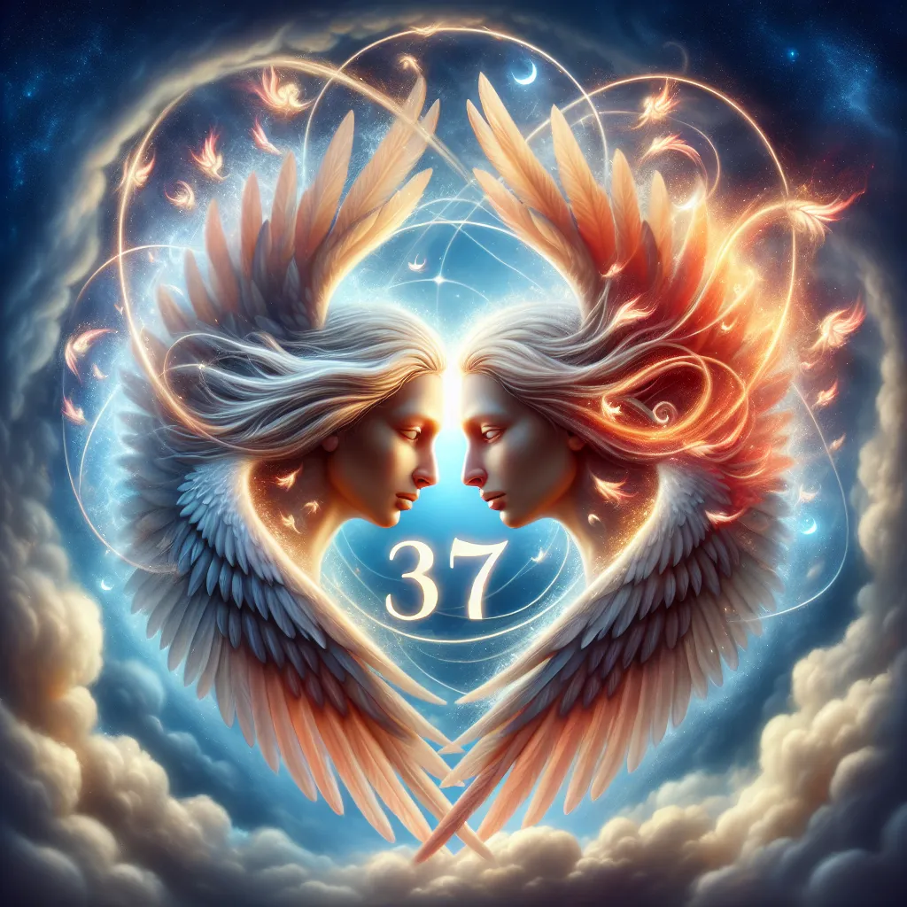 Representación del número angélico 37 en la conexión amorosa de las llamas gemelas