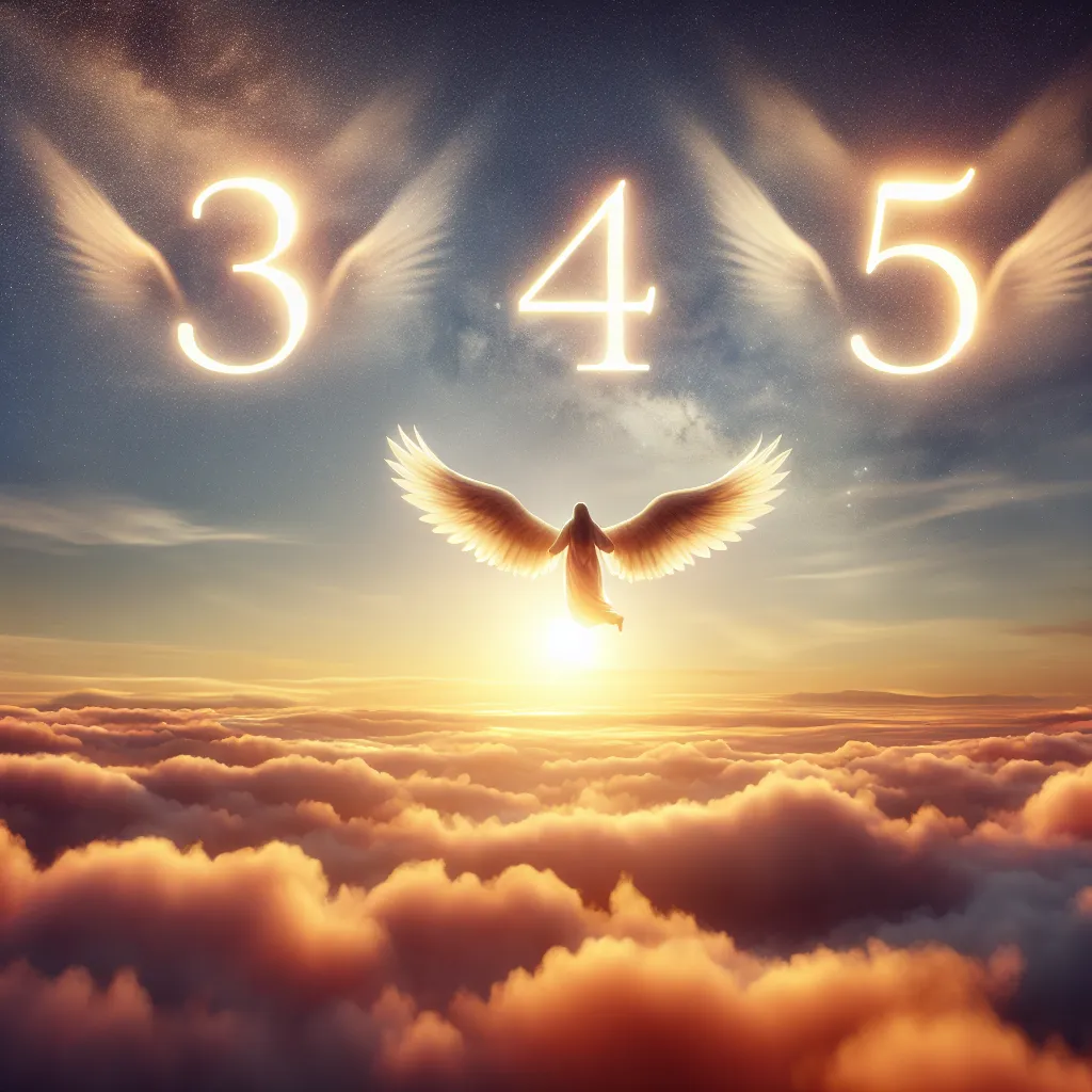 Imagen de un amanecer con números sagrados 33 44 55 en el cielo, simbolizando la presencia de ángeles y mensajes espirituales.