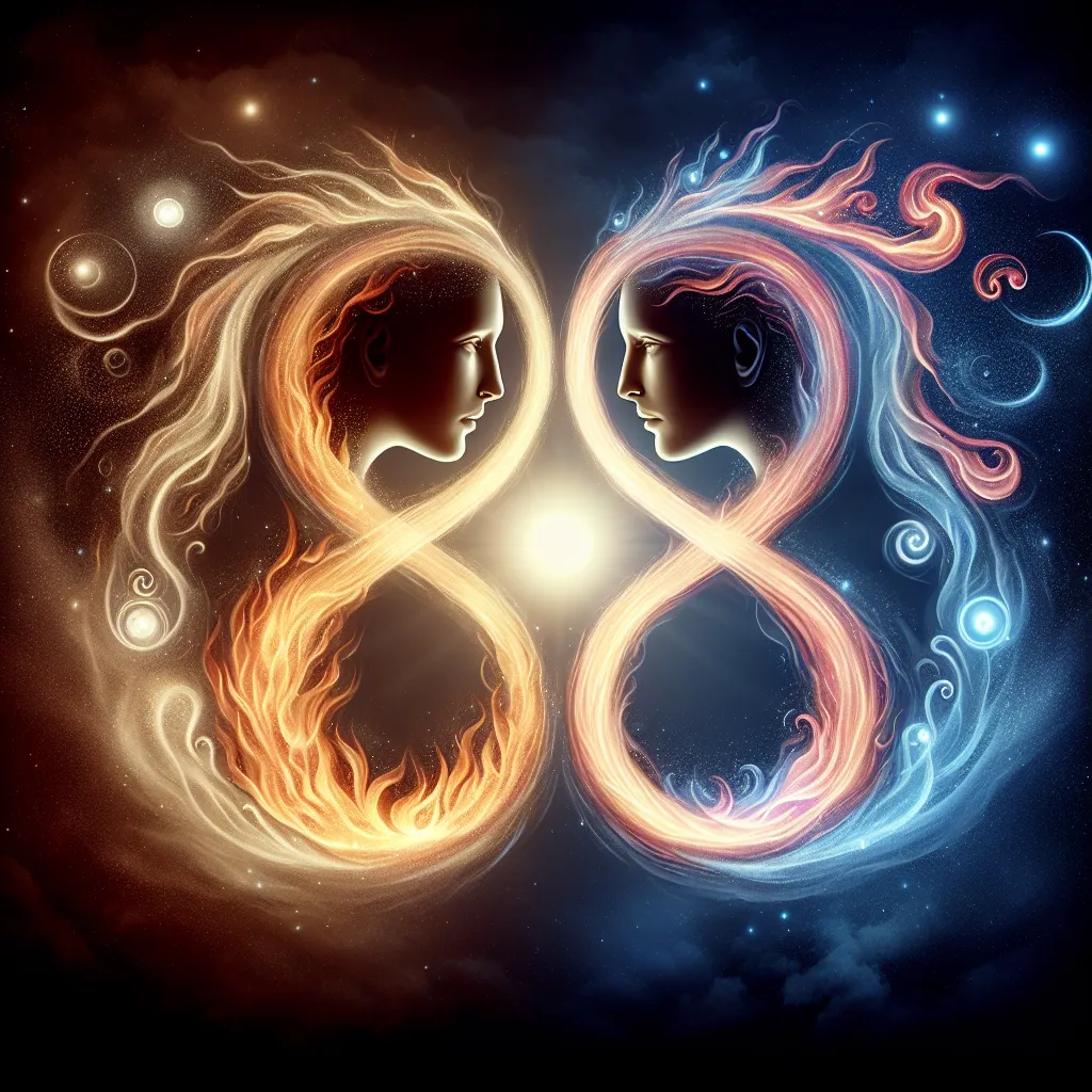 Imagen ilustrativa para representar la conexión espiritual y el significado profundo del número 96 en el encuentro de llamas gemelas.