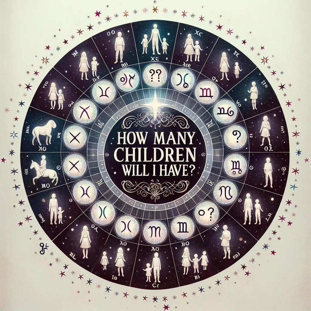 Imagen ilustrativa de diferentes signos del zodiaco con la pregunta '¿Cuántos hijos tendré?' para artículo de astrología.