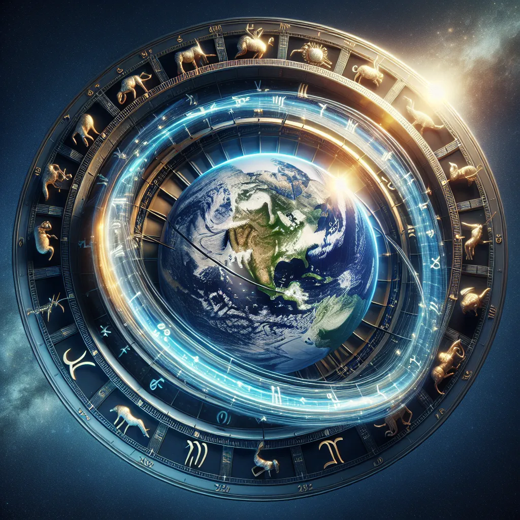 Imagen representativa de la precesión del zodíaco y su impacto en la astrología.