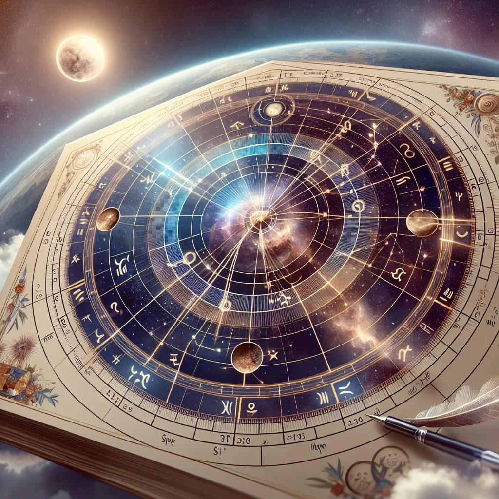 Imagen ilustrativa de un T-Square en una carta astral, mostrando cómo influye en los aspectos y dinámicas del individuo según la astrología.