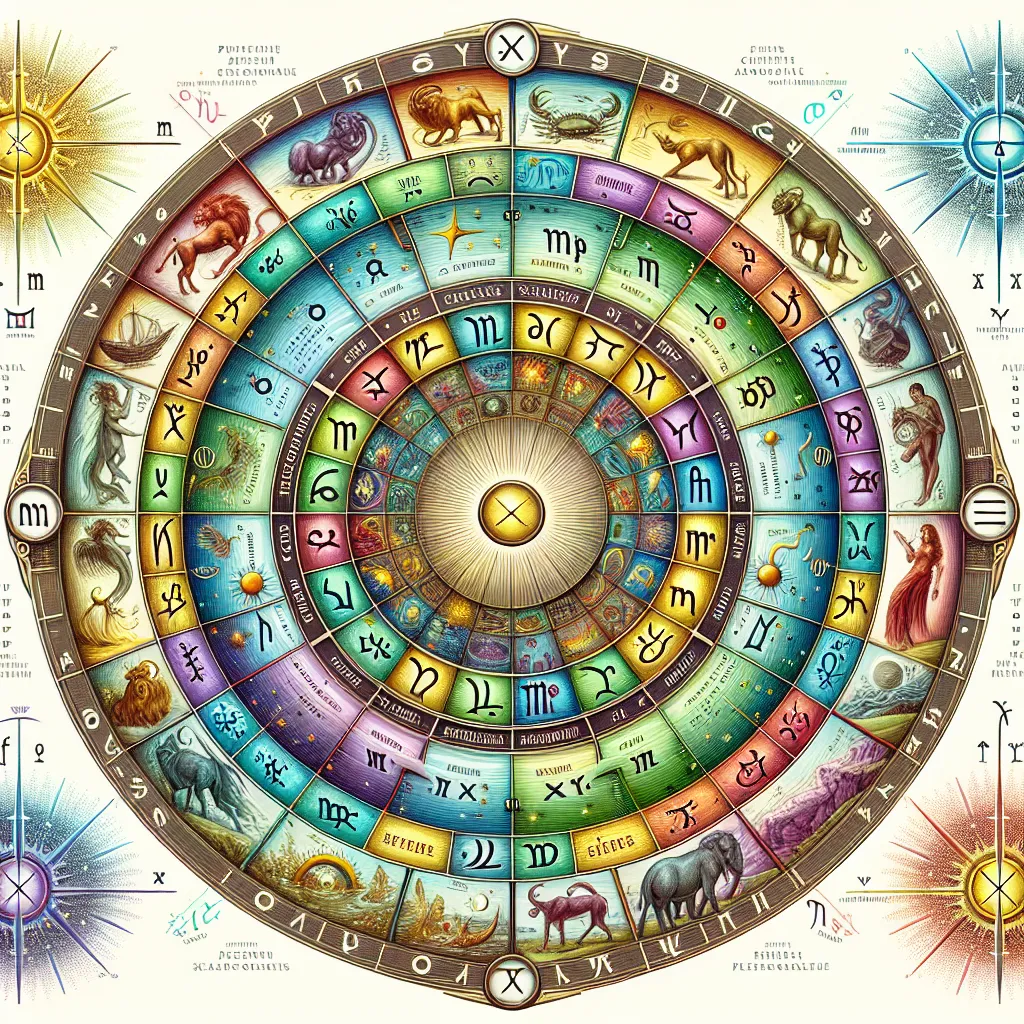 Diagrama de las casas astrológicas en la rueda zodiacal, ilustrando la distribución de los signos del zodíaco a lo largo de las 12 casas astrológicas.