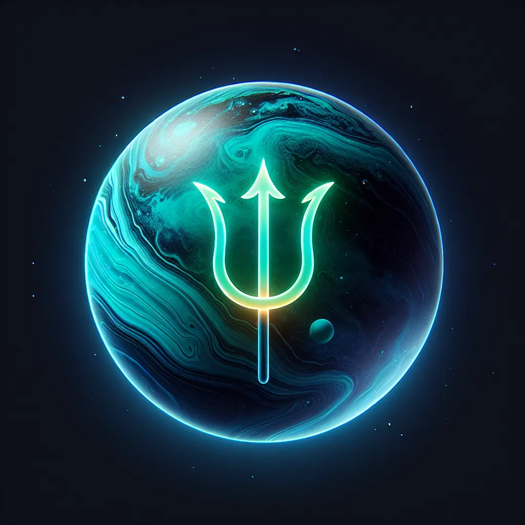 Representación simbólica de Neptuno en la astrología natal