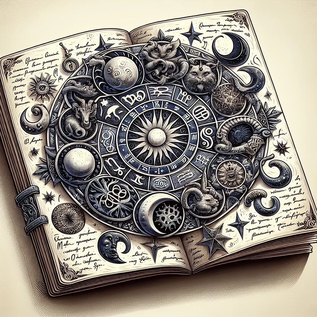 Ilustración de los signos del zodíaco y horóscopos a lo largo de la historia.