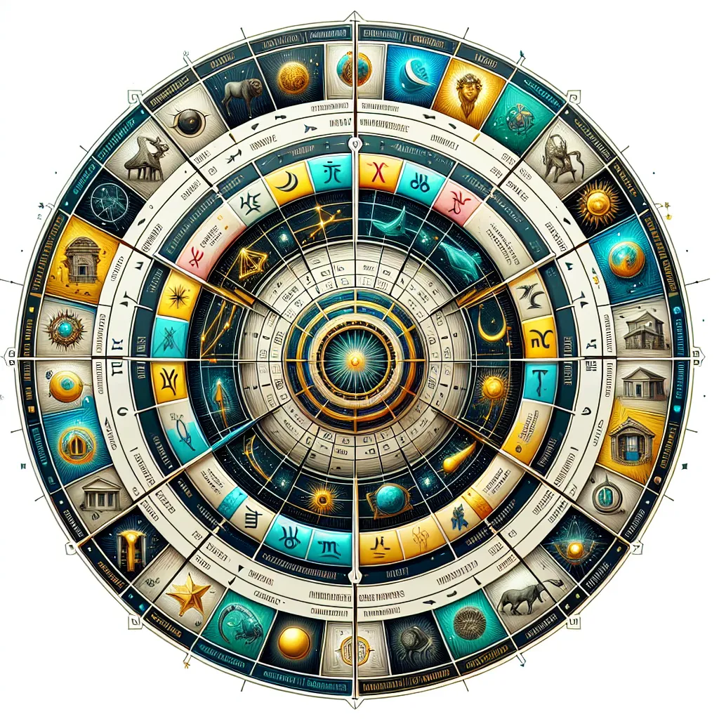 Imagen ilustrativa de la Astrología de Casas Enteras, mostrando el diagrama de las 12 casas astrológicas y sus significados en el zodiaco.
